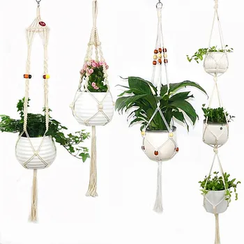 Handmade macrame hanging basket plant hanger garden decoration makrama plant holder hanging planter macetas colgantes 
Handmade macrame hanging basket plant hanger garden decoration makrama plant holder hanging planter macetas colgantes