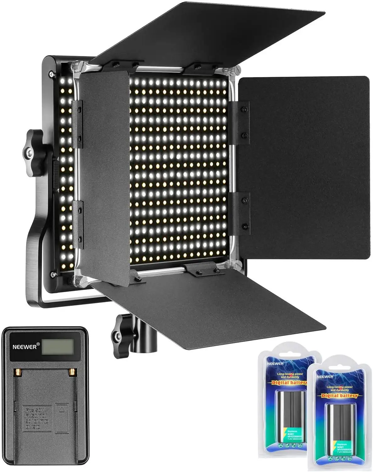 Neewer Dimmable Bi-color LED Video Light with U Bracket and Barndoor+Li-ion Battery and USB Charger for Photo Studio Photography
Neewer Dimmable Bi-color LED Video Light with U Bracket and Barndoor+Li-ion Battery and USB Charger for Photo Studio Photography