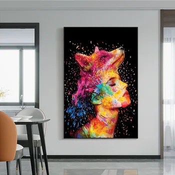 Modern Graffiti Art Girl with Fox on Head Abstract Canvas Paintings On the Wall Art Posters And Prints Nordic Art Pictures Decor
Modern Graffiti Art Girl with Fox on Head Abstract Canvas Paintings On the Wall Art Posters And Prints Nordic Art Pictures Decor