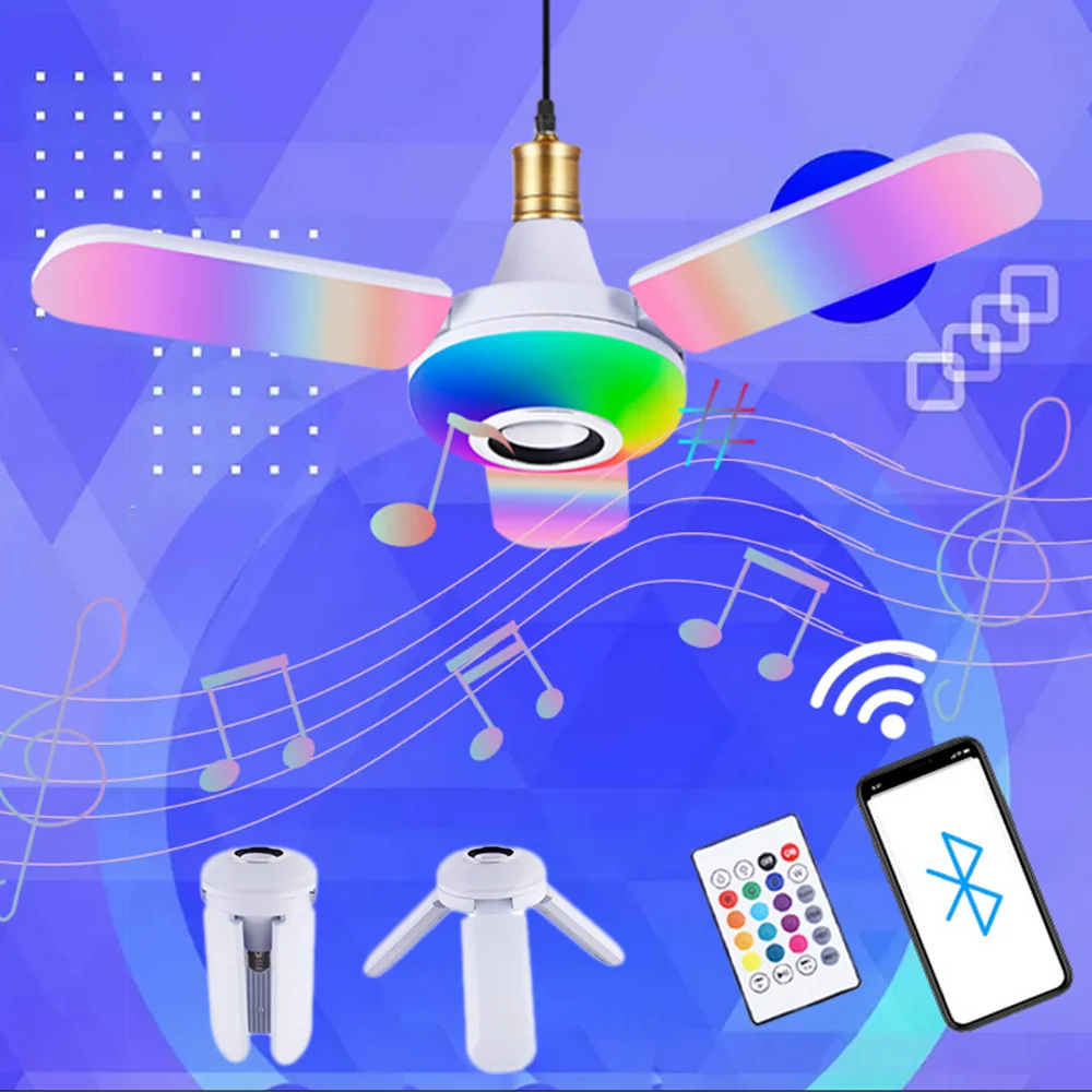 50W 40W LED Music Smart E27 RGB Led Lamp Folding Bulb RGB Bluetooth Speaker Ceiling Light 85-265V Remote Dimmable Party Light
50W 40W LED Music Smart E27 RGB Led Lamp Folding Bulb RGB Bluetooth Speaker Ceiling Light 85-265V Remote Dimmable Party Light