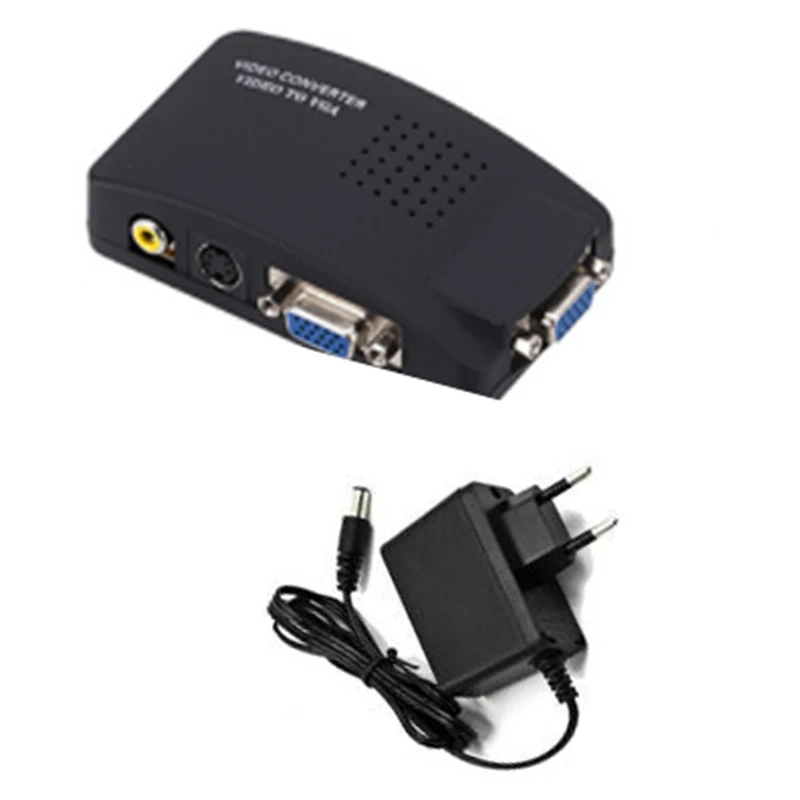 Переходник с AV на VGA RCA преобразователь Композитный S Video вход ПК ЖК выход коробка