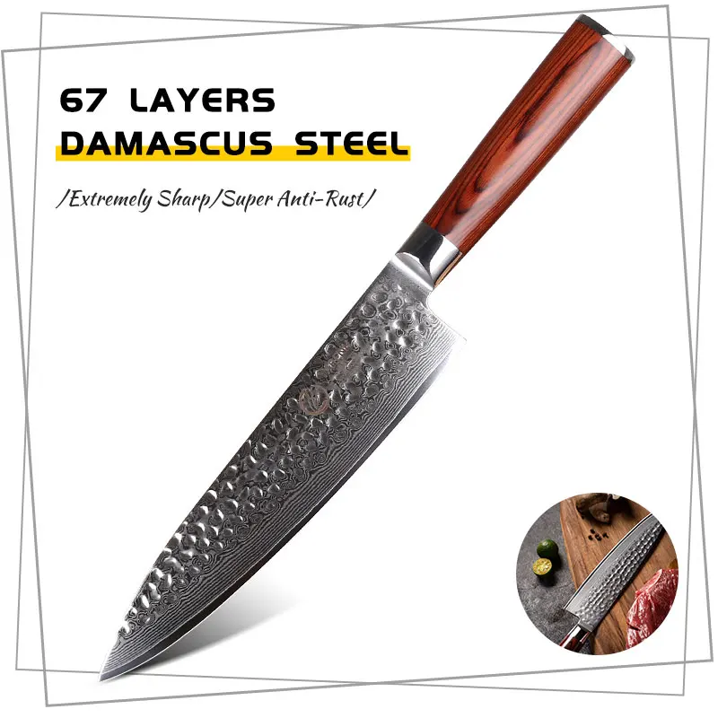 Yarenh 8 Inch Kitchen Chef Cooking Knives - Japanese 67 Layers High Carbon Steel Sharp Cleaver - Hand Forged Knife Wooden Handle
Yarenh 8 Inch Kitchen Chef Cooking Knives - Japanese 67 Layers High Carbon Steel Sharp Cleaver - Hand Forged Knife Wooden Handle