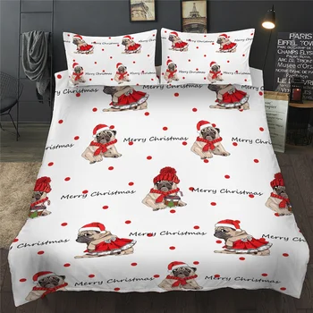 Christmas Bedding Set Single Double Cartoon Bulldog Xmas Duvet Cover Set Twin Queen King Size Children Kid Adult Bed Linen Cover 
Christmas Bedding Set Single Double Cartoon Bulldog Xmas Duvet Cover Set Twin Queen King Size Children Kid Adult Bed Linen Cover