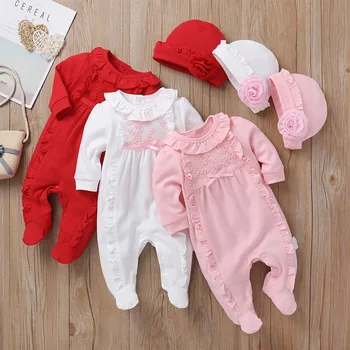 New Autumn Newborn Girls Ruffle Design Rompers Jumpsuit With Hat 2Pcs Long Sleeve Pink Red White
New Autumn Newborn Girls Ruffle Design Rompers Jumpsuit With Hat 2Pcs Long Sleeve Pink Red White