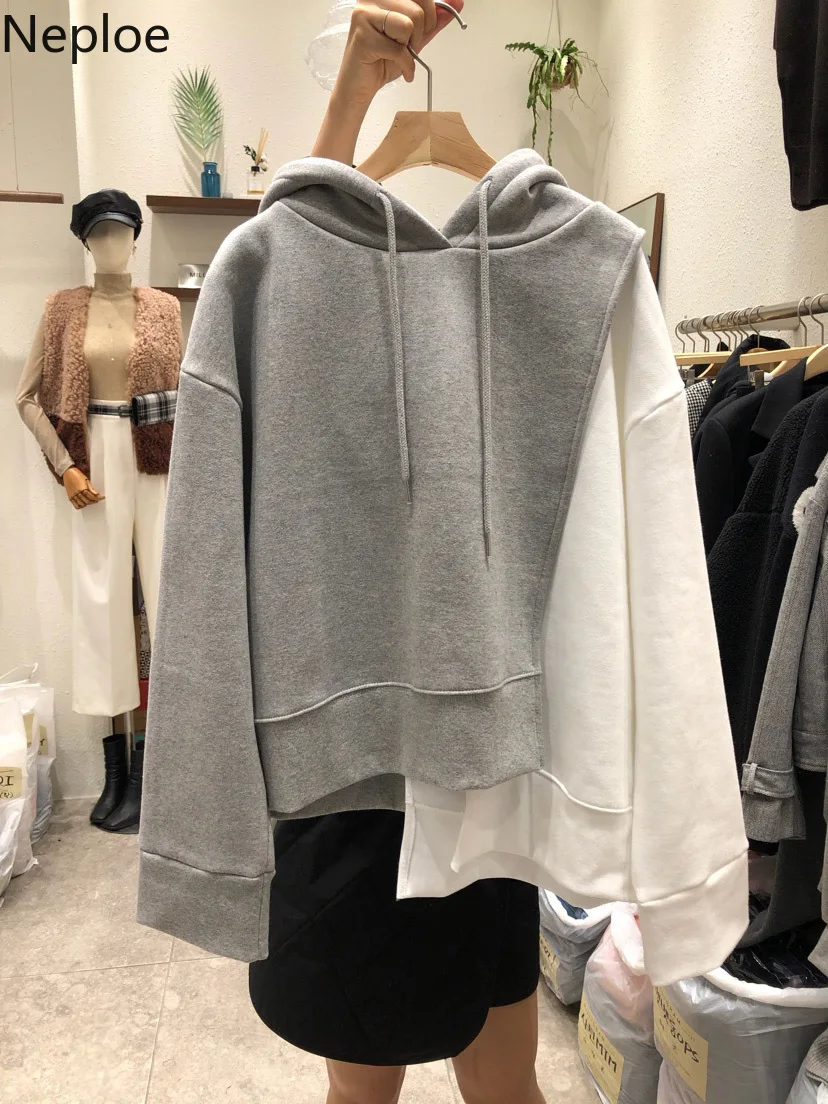 Neploe Contrast Color Hoodies Women Irregular Hooded Drawstring Sweatshirt 2019 Autumn Winter Long Sleeve Causal Pullovers 54188
Neploe Contrast Color Hoodies Women Irregular Hooded Drawstring Sweatshirt 2019 Autumn Winter Long Sleeve Causal Pullovers 54188