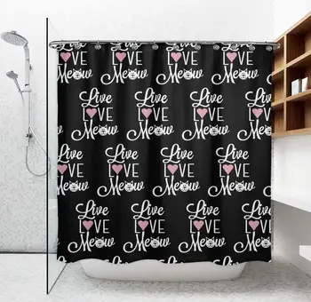 Shower Curtain Live Love Meow Cat with 12 Plastic Hooks, Fashion Bathroom Decor Polyester Shower Curtains, Machine Washable,
Shower Curtain Live Love Meow Cat with 12 Plastic Hooks, Fashion Bathroom Decor Polyester Shower Curtains, Machine Washable,