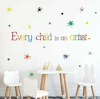 Every Child Is An Artist Quotes Wall Sticker, Playroom Study Room Stickers Home Decor, Removable Polka Dots Wall Decal, FX1558
Every Child Is An Artist Quotes Wall Sticker, Playroom Study Room Stickers Home Decor, Removable Polka Dots Wall Decal, FX1558