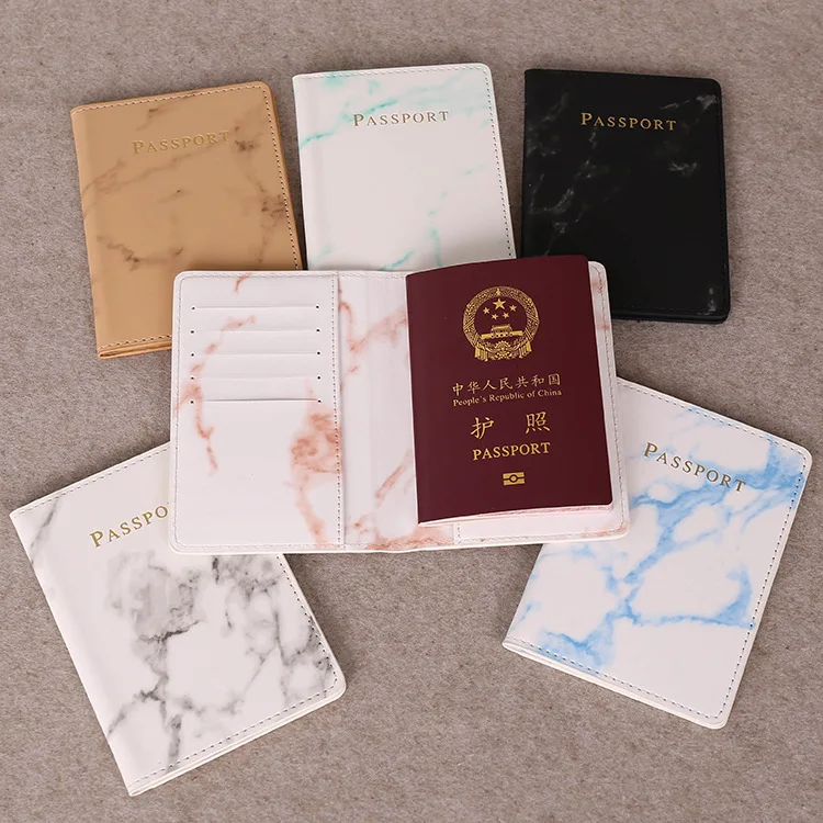 M2EA Fashion Travel PU Leather Passport Cover Holder Hot Stamping