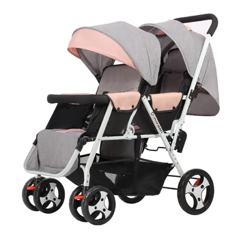 

Double Stroller Twins Baby Stroller Lightweight Pram Folding Travel Two Babies Double Stroller 1 M~4 Y Baby Twins