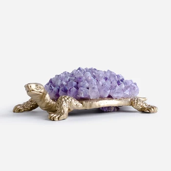 Modern Brass Golden Turtle With Purple Natural Spar Crystal Decoration Home Living Room Hotel Ornament Objects Office Gift
Modern Brass Golden Turtle With Purple Natural Spar Crystal Decoration Home Living Room Hotel Ornament Objects Office Gift