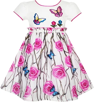 Girls Dress Rose Flower Butterfly Princess Birthday Party Sundress Cotton 2020 Summer Wedding Dresses Girl Clothes Pageant 
Girls Dress Rose Flower Butterfly Princess Birthday Party Sundress Cotton 2020 Summer Wedding Dresses Girl Clothes Pageant