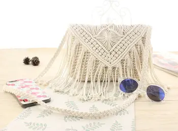 Women Boho Crochet Tassel Handbag Tote Shoulder Bags Summer Beach Knitted Bag 
Women Boho Crochet Tassel Handbag Tote Shoulder Bags Summer Beach Knitted Bag