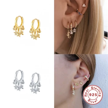 Solid 925 Sterling Silver Earrings Luxury Bling Star Hoops Earring For Woman Lovers' Couples Irregular Round Hanging Pendientes 
Solid 925 Sterling Silver Earrings Luxury Bling Star Hoops Earring For Woman Lovers' Couples Irregular Round Hanging Pendientes