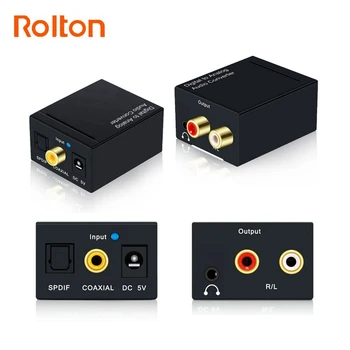 

Coaxial or Optical Digital Signals to Analog RCA L/R and 3.5mm Jack Audio Converter AV Amp for Professional Audio Switching
