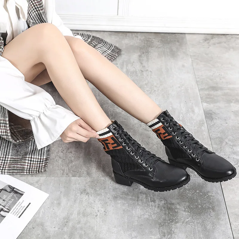 2018 New Style round-Toe Martin Boots British Style Short Boots Women's Autumn And Winter Socks Boots Elasticity Chunky-Heel Tub
2018 New Style round-Toe Martin Boots British Style Short Boots Women's Autumn And Winter Socks Boots Elasticity Chunky-Heel Tub