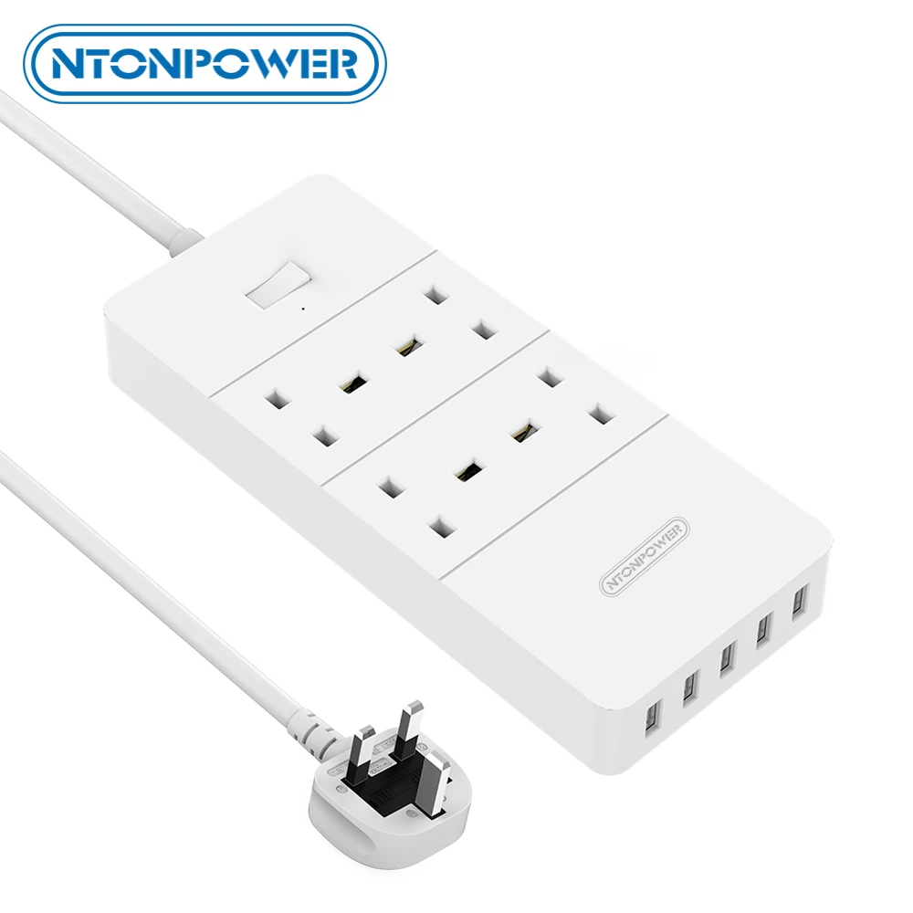 NTONPOWER 4 Way Extension Lead with 5 USB 1700J Surge Protection UK Plug with 1.5 Meter Extension Cable for Home Office
NTONPOWER 4 Way Extension Lead with 5 USB 1700J Surge Protection UK Plug with 1.5 Meter Extension Cable for Home Office