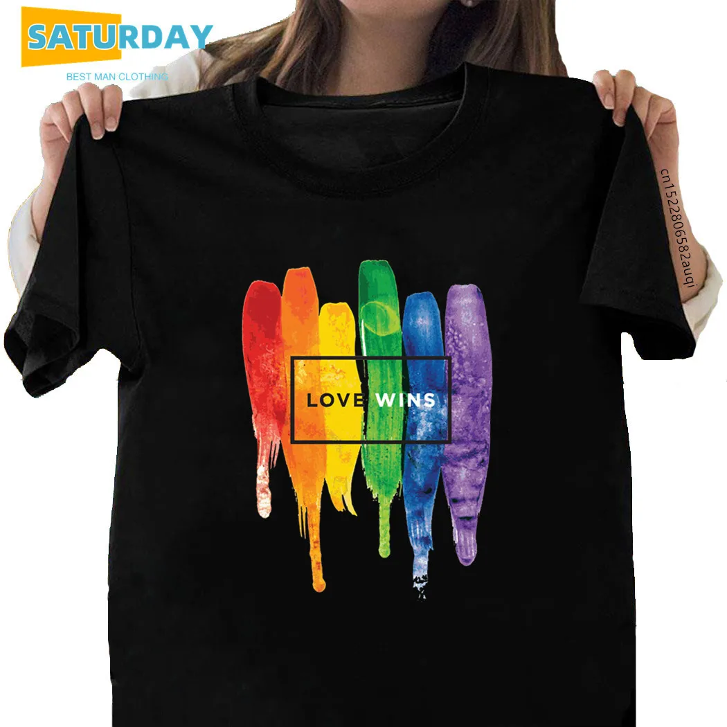Женская хлопковая футболка с надписью Pride Lgbt Gay Love радужная коротким рукавом для