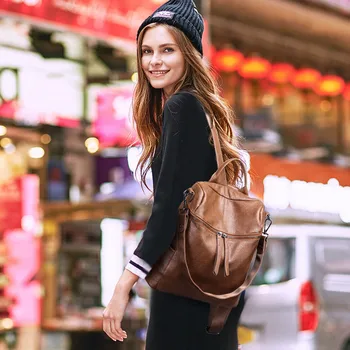 2019 Korean-style Fashion WOMEN'S Bag Casual Soft Leather Anti-theft BackpackWomen's school bags for teenage girls 
2019 Korean-style Fashion WOMEN'S Bag Casual Soft Leather Anti-theft BackpackWomen's school bags for teenage girls