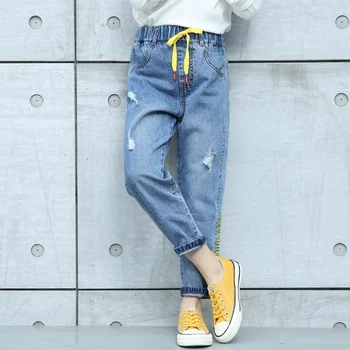 2-14 Years Teenage Girls Hole Jeans 2019 Fashion Elastic Waist Pants Kids Ripped Jeans for Girls Trousers Spring Autumn Clothes 
2-14 Years Teenage Girls Hole Jeans 2019 Fashion Elastic Waist Pants Kids Ripped Jeans for Girls Trousers Spring Autumn Clothes