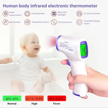 

Body Infrared Thermometer Forehead Handheld Digital Thermometer Gun Non-contact Body Temperature Measurement Meter 32.0-42.9°C