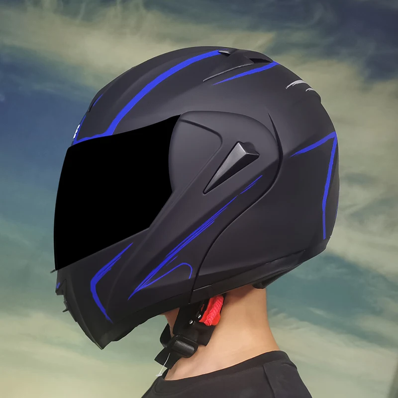 Двойной объектив откидной мотоциклетный шлем для мотокросса с полным лицом