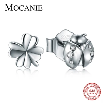 Mocanie New 925 Sterling Silver Minimalist Clover Zircon Ladybug Asymmetry Stud Earring for Women Plant Insect Ear Pin Jewelry
Mocanie New 925 Sterling Silver Minimalist Clover Zircon Ladybug Asymmetry Stud Earring for Women Plant Insect Ear Pin Jewelry