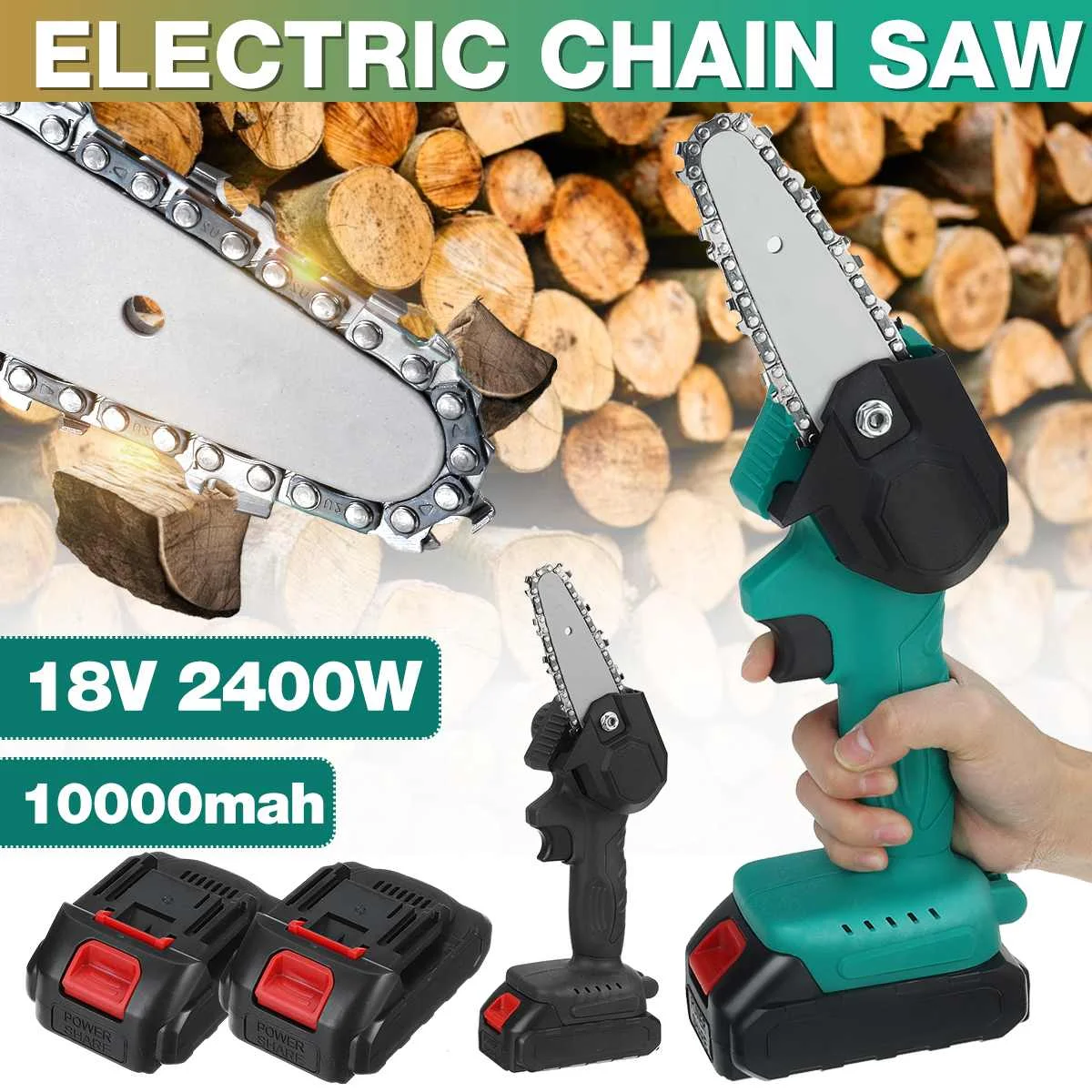 BLMIATKO 2400W 4 inch Electric Chain Saws Wood Cutting Pruning ChainSaw Garden Tree Logging Trimming Saw for Makita 18V Battery
BLMIATKO 2400W 4 inch Electric Chain Saws Wood Cutting Pruning ChainSaw Garden Tree Logging Trimming Saw for Makita 18V Battery