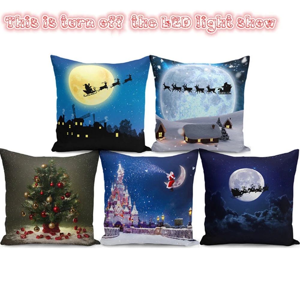 Soft Pillow Christmas Cushion Cover Living Room Sofa Pillow Case With LED Lights Christmas Decorations Pillowcase Cushion Pillow 
Soft Pillow Christmas Cushion Cover Living Room Sofa Pillow Case With LED Lights Christmas Decorations Pillowcase Cushion Pillow