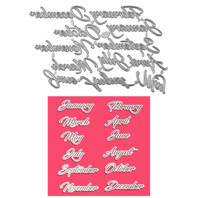 Eastshape 12 Pcs/lot Word Frame Month Metal Cutting Dies New 2019 Scrapbooking Die Cuts for Card Making DIY Embossing Cuts Craft
Eastshape 12 Pcs/lot Word Frame Month Metal Cutting Dies New 2019 Scrapbooking Die Cuts for Card Making DIY Embossing Cuts Craft
