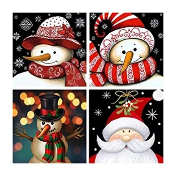 4 Packs DIY 5D Diamond Painting Kits Full Drill Wall Hanging Diamond Painting Set for Christmas Snowman Home Wall 
4 Packs DIY 5D Diamond Painting Kits Full Drill Wall Hanging Diamond Painting Set for Christmas Snowman Home Wall