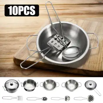 10Pcs Mini Kids Kitchen Toys Cooking Cookware Stainless Steel Children Pretend Toy Fun Play Tools Safe Exquisite Workmanship
10Pcs Mini Kids Kitchen Toys Cooking Cookware Stainless Steel Children Pretend Toy Fun Play Tools Safe Exquisite Workmanship