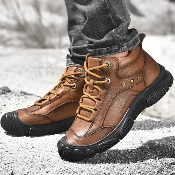 Quality Plush Warm Genuine Leather Men Boots Classic Autumn Winter Shoes for Men With Fur Warm Outdoor Ankle Snow Boots Shoes 
Quality Plush Warm Genuine Leather Men Boots Classic Autumn Winter Shoes for Men With Fur Warm Outdoor Ankle Snow Boots Shoes