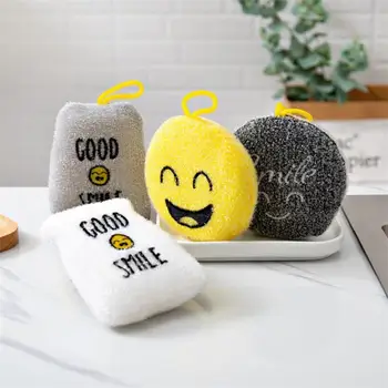 VIERUODIS Creative Kitchen Sponge Dishwashing Smile Rag Nonstick Oil Scouring Pad Can Hang Home Cleaning Tools 4PCS 
VIERUODIS Creative Kitchen Sponge Dishwashing Smile Rag Nonstick Oil Scouring Pad Can Hang Home Cleaning Tools 4PCS