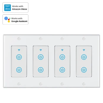 4Pack WIFI Touch Electrical Light Wall Switch White US215*115mm Need Neutral Wire Smart Home Phone Control Alexa Google Home
4Pack WIFI Touch Electrical Light Wall Switch White US215*115mm Need Neutral Wire Smart Home Phone Control Alexa Google Home
