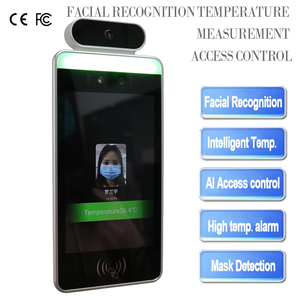 Face Recognition Temperature Monitoring Abnormal Alarm Non-contact 8 Inch Intelligent Access Control for Quarantine Attendance
Face Recognition Temperature Monitoring Abnormal Alarm Non-contact 8 Inch Intelligent Access Control for Quarantine Attendance