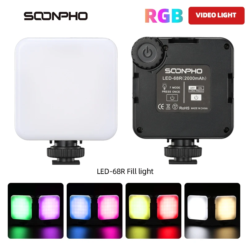 LED-68R 6W RGB 2500-8500k Mini LED Video Light 2000mAh Built-in Battery Fill Light lamp for Phone Camera Shooting
LED-68R 6W RGB 2500-8500k Mini LED Video Light 2000mAh Built-in Battery Fill Light lamp for Phone Camera Shooting