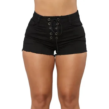 2020 Sexy High Waist Bandage Denim Ripped Hole Short Jeans Women Black Skinny Hot Shorts Bandage Lace Up Plus Size Shorts
2020 Sexy High Waist Bandage Denim Ripped Hole Short Jeans Women Black Skinny Hot Shorts Bandage Lace Up Plus Size Shorts