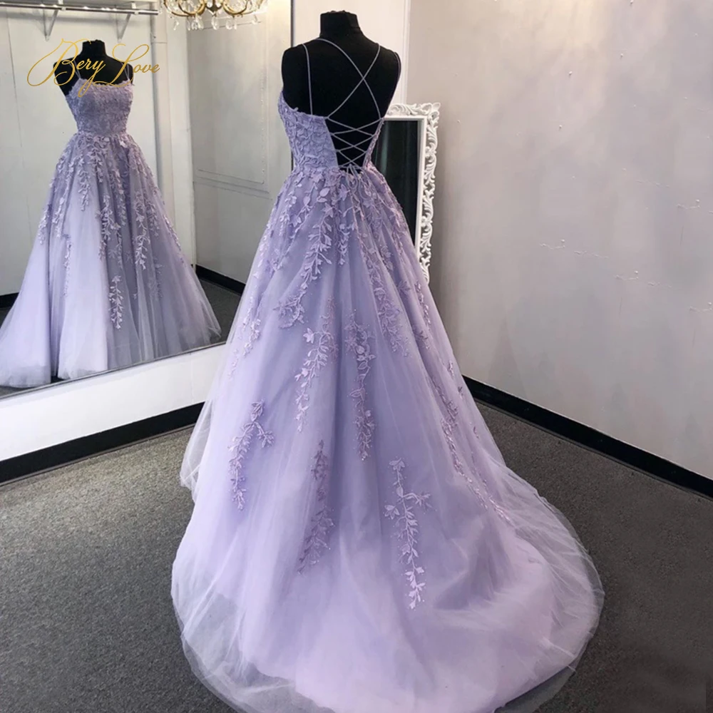 Lavender Lace Evening Prom Dress 2020 Straps Flower Appliques Bodice Open Back A line Tulle Young Girl Formal Dress New Gown
Lavender Lace Evening Prom Dress 2020 Straps Flower Appliques Bodice Open Back A line Tulle Young Girl Formal Dress New Gown