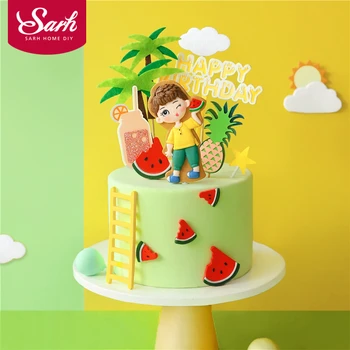 Happy Summer Sunshine Fruit Watermelon Boy Girl Happy Birthday Cake Topper Kid Party Supplies Cake Decorating 
Happy Summer Sunshine Fruit Watermelon Boy Girl Happy Birthday Cake Topper Kid Party Supplies Cake Decorating