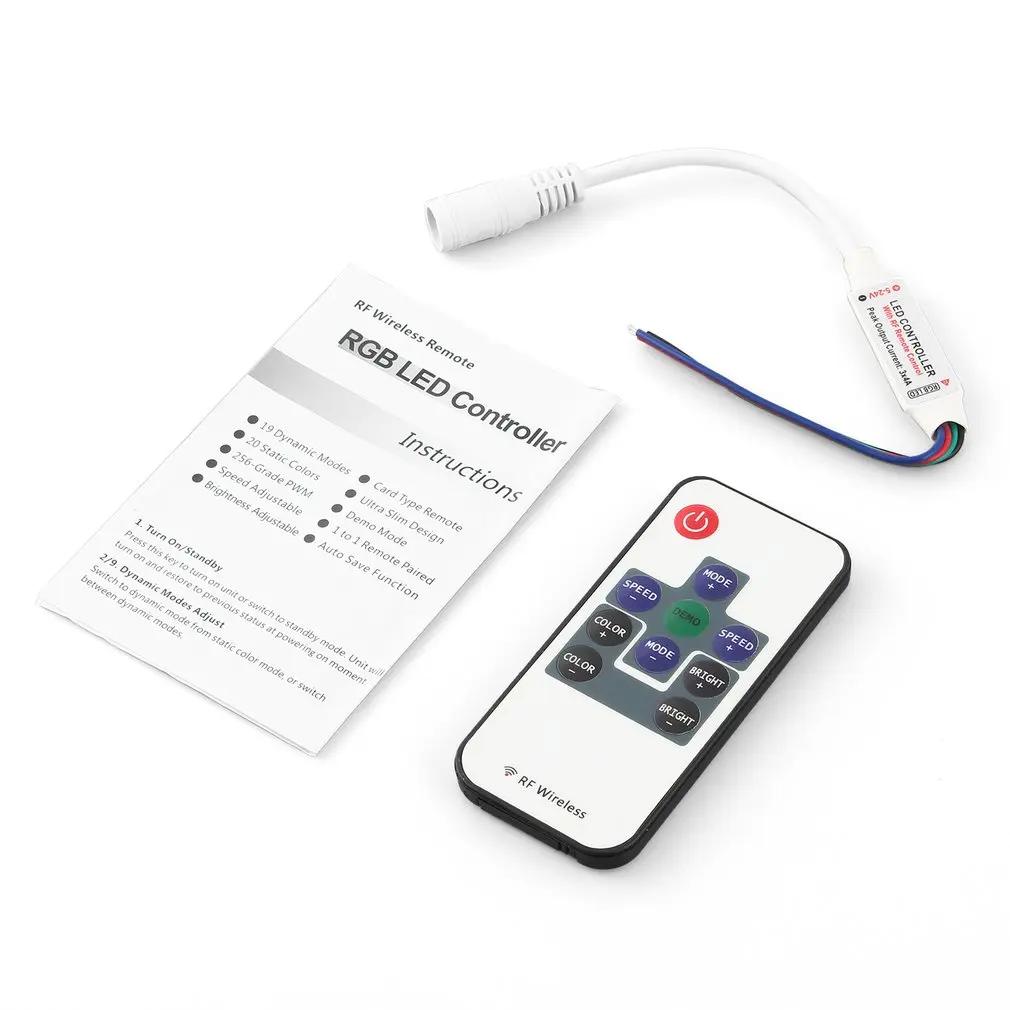 RF10 Keys LED RGB Controller DIY DC Remote Controller Cable Durable Wireless Led Dimmer For LED Strip Light
RF10 Keys LED RGB Controller DIY DC Remote Controller Cable Durable Wireless Led Dimmer For LED Strip Light