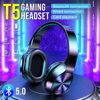 T5 Wireless Bluetooth Headset Head-mounted Sports Telescopic Computer Gaming Headphone with Mic Deep Bass BT5.0 Ear-Cup Stereo
T5 Wireless Bluetooth Headset Head-mounted Sports Telescopic Computer Gaming Headphone with Mic Deep Bass BT5.0 Ear-Cup Stereo