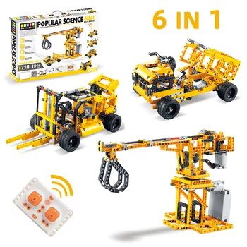6in1 Construction RC Crane Technic Building Blocks Electric Remote Control Truck Excavator Bricks Set Enlighten Toy For Children
6in1 Construction RC Crane Technic Building Blocks Electric Remote Control Truck Excavator Bricks Set Enlighten Toy For Children