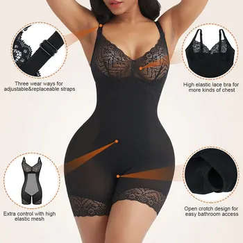 Corset Secret 3 wear way Big Size Body Shaper with Adjustable Straps Mid-Thigh Tummy Control Lace Trim Slimming Bodysuit
Corset Secret 3 wear way Big Size Body Shaper with Adjustable Straps Mid-Thigh Tummy Control Lace Trim Slimming Bodysuit