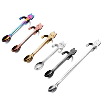 6 Pieces Coffee Spoon Mini Stainless Steel Cartoon Cat Spoon Long Handle Flatware Coffee Drinking Tools Kitchen Gadget
6 Pieces Coffee Spoon Mini Stainless Steel Cartoon Cat Spoon Long Handle Flatware Coffee Drinking Tools Kitchen Gadget