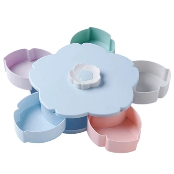 Petal-Shape Rotating Snack Box Candy Tray Food Storage Box Wedding Candy Plates Double-Deck Dried Fruit Organizer Storage B 
Petal-Shape Rotating Snack Box Candy Tray Food Storage Box Wedding Candy Plates Double-Deck Dried Fruit Organizer Storage B