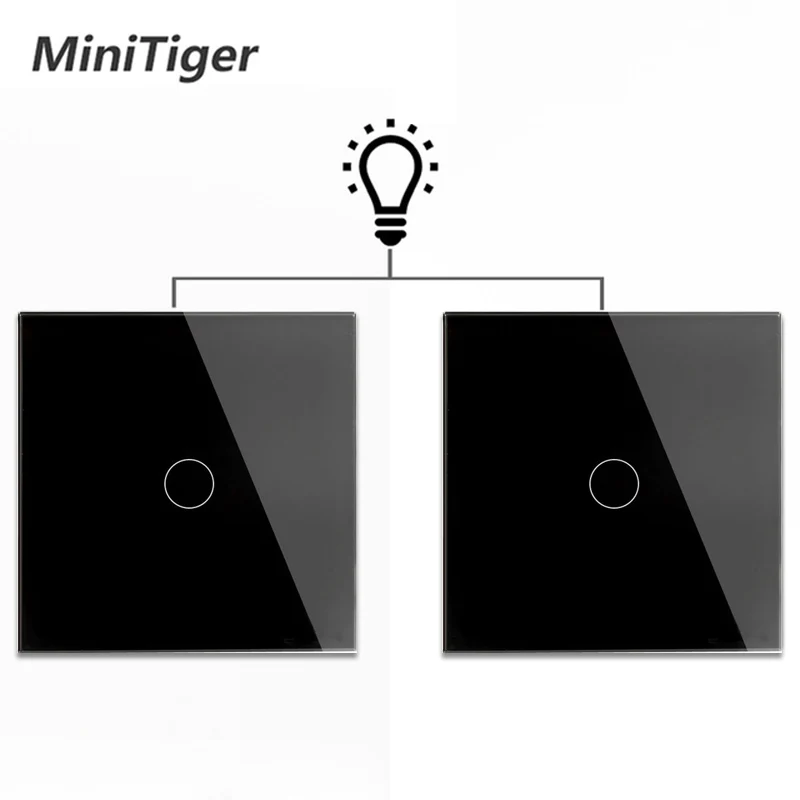 Minitiger EU Standard Wall Light Touch Switch 1/2/3 Gang 2 Way Control Wall Light Touch Screen Switch, Crystal Glass Panel
Minitiger EU Standard Wall Light Touch Switch 1/2/3 Gang 2 Way Control Wall Light Touch Screen Switch, Crystal Glass Panel