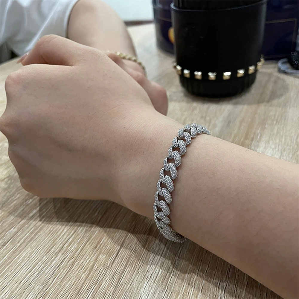 Hip Hop Rock Solid 925 Sterling Silver Created Moissanite Diamonds Cuba Bracelets for Men Women Fine Jewelry 7 Mallzona H43a3d5d8f70b45a1a6fe4512cece62d0A Hip Hop Rock Solid 925 Sterling Silver Created Moissanite Diamonds Cuba Bracelets for Men Women Fine Jewelry Mallzona