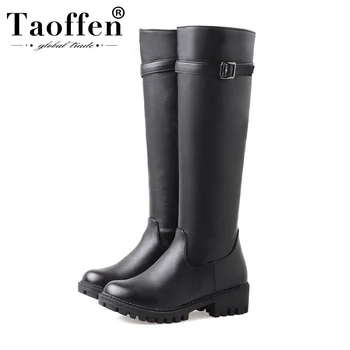 Taoffen Women Chunky Heels Knee High Boots Round Toe Retro Classics Buckle Winter Long Boots Zipper Fashion Footwear Size 34-43 
Taoffen Women Chunky Heels Knee High Boots Round Toe Retro Classics Buckle Winter Long Boots Zipper Fashion Footwear Size 34-43