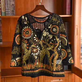 2020 Spring Fashion women's brand new high quality foral embroidered 92% WOOL hollow-out sweaters B640
2020 Spring Fashion women's brand new high quality foral embroidered 92% WOOL hollow-out sweaters B640