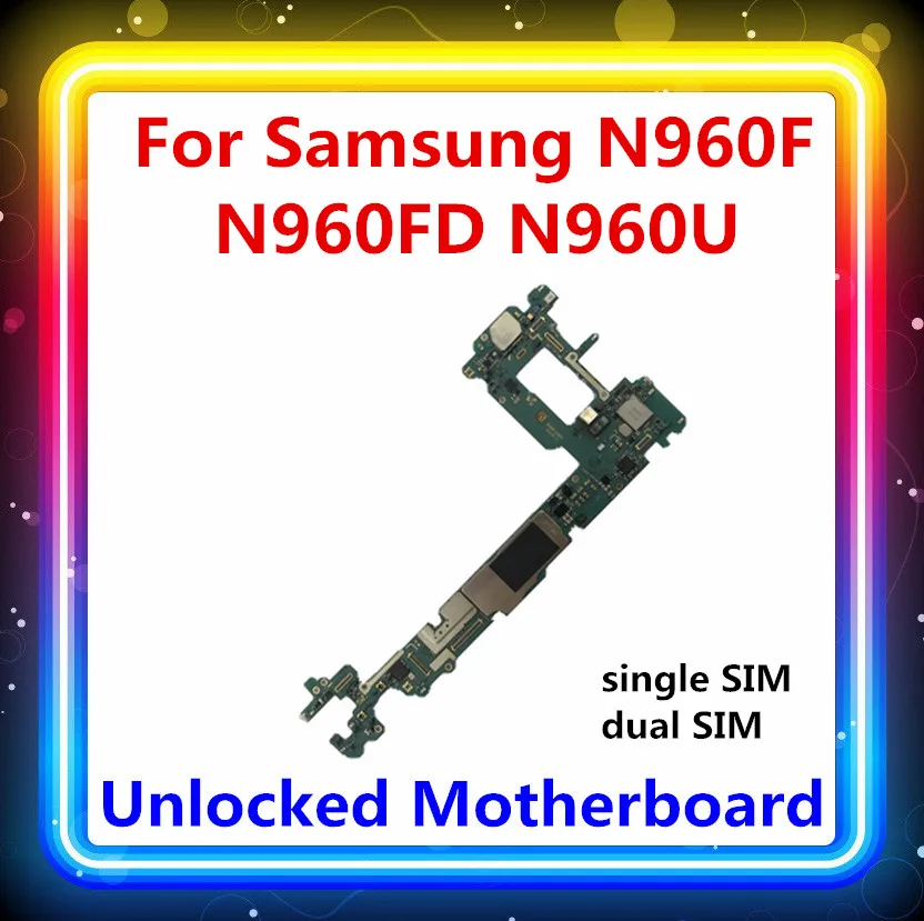 Unlocked for Samsung Galaxy Note 9 N960F N960FD N960U motherboard Android OS single/dual sim card with chips complete mainboard
Unlocked for Samsung Galaxy Note 9 N960F N960FD N960U motherboard Android OS single/dual sim card with chips complete mainboard